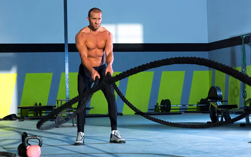 cardio for fat loss battle ropes