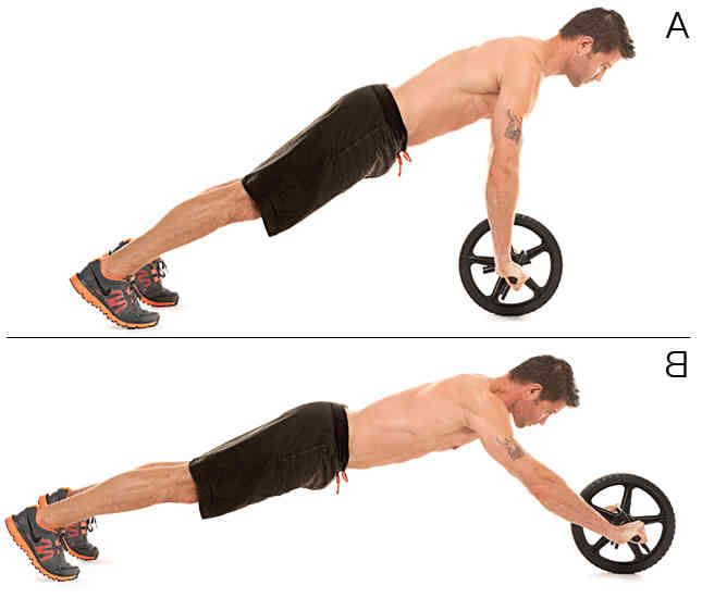 ab wheel rollouts from toes