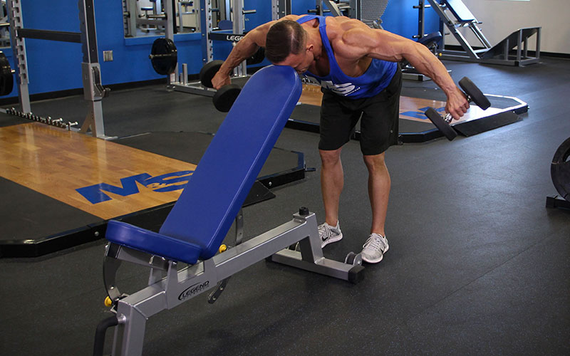 Bent Over Rear Delt Fly (Head on Bench): Video Exercise Guide & Tips